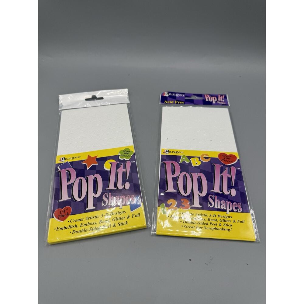 Ranger Pop It Shapes Foam Adhesive Scrapbooking ABC Hearts Lot New